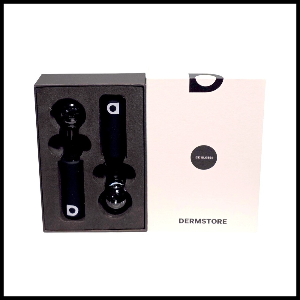 Dermstore Ice Globes Facial Massager Set Black Depuffing Cooling Skin Tool